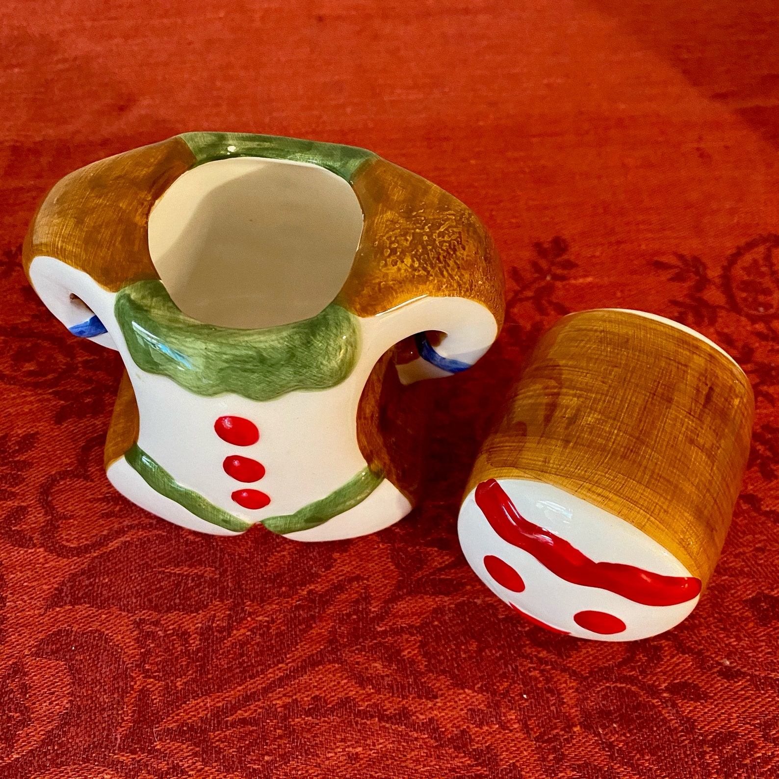 Gingerbread Man Cream and Sugar Set by WCL Christmas Cream Etsy