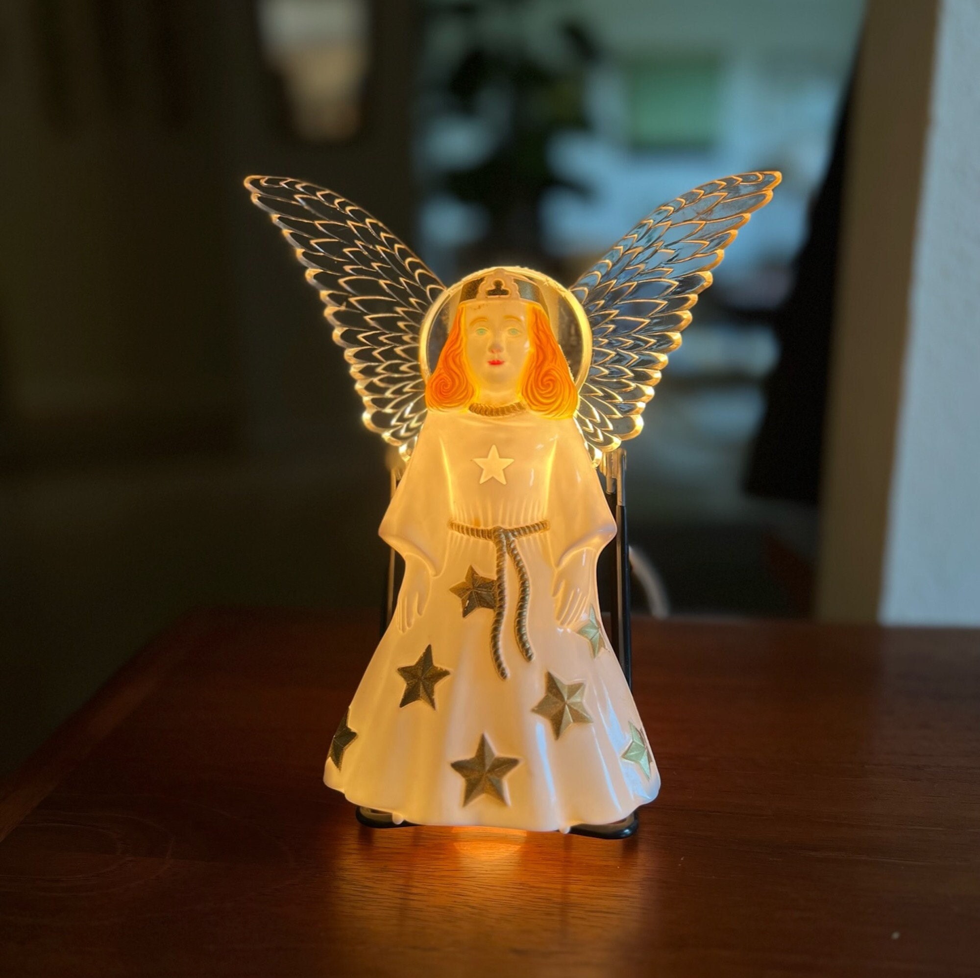 White Angel Tree Topper “Love” | Handmade Guardian Angel with Heart Tree  Topper | Christmas Home Décor and Mantle Decor