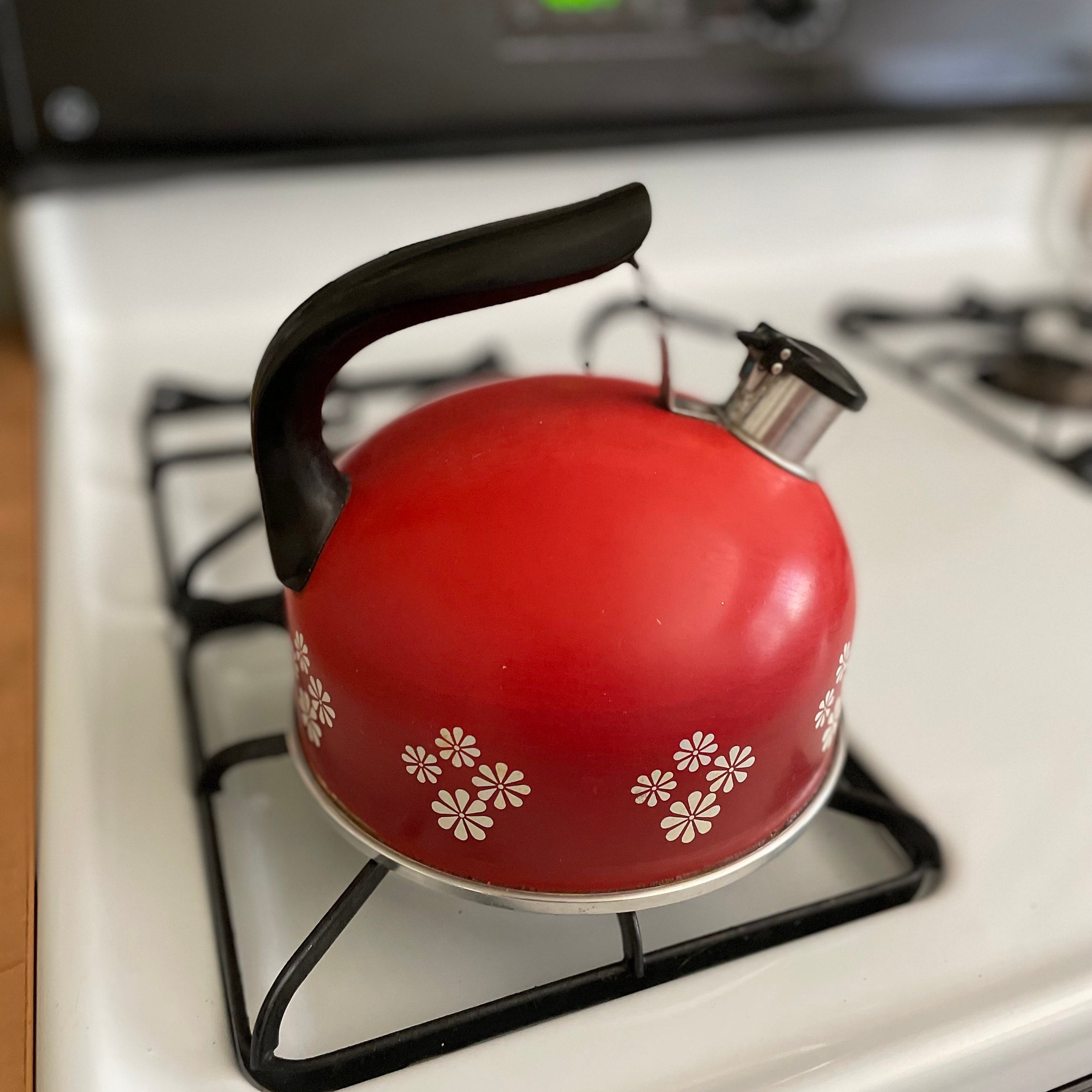 2 1/3 Qt Revere Ware Copper Red Aluminum Whistling Tea Kettle Made