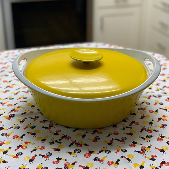 Yellow Enamel Michael Lax Dutch Oven Casserole With Lid by Copco 7 Quart Dutch  Oven Yellow Copco Vintage Copco Casserole With Lid 