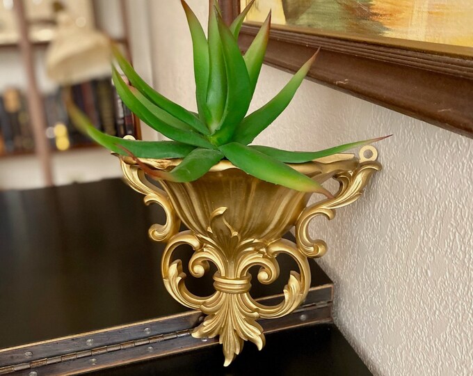 1962 Gold Wall Plant Holder by Dart Industries 60s Decor Etsy