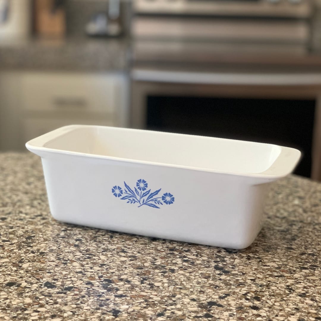 Quart 9x5x3 Blue Cornflower P-135 Loaf Pan by Corning Ware