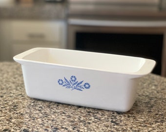 2 Quart 9x5x3 Blue Cornflower P-135 Loaf Pan by Corning Ware | Blue Cornflower Bread Pan | 2 Quart Pan | Blue Cornflower Collector | P-135