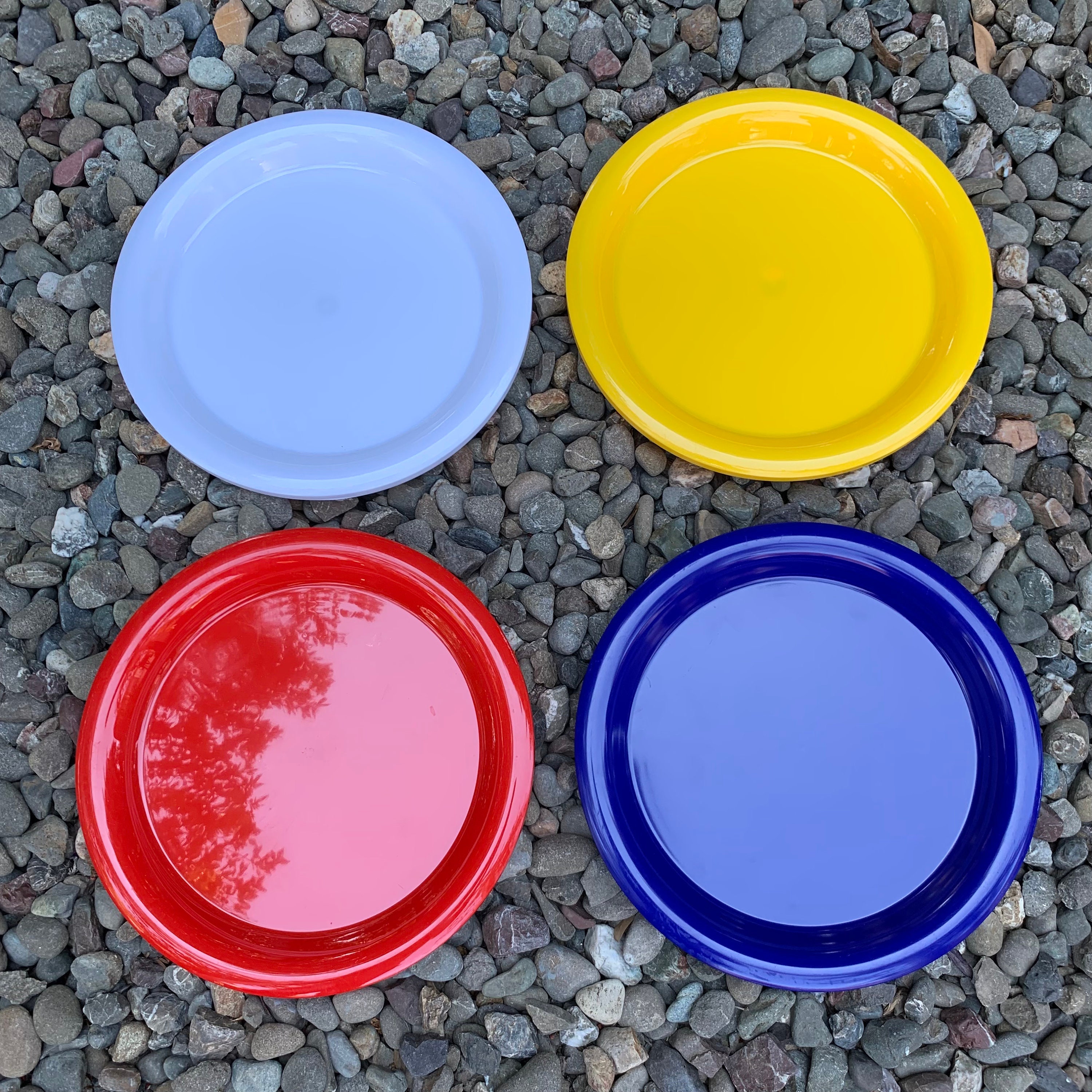 Red White Blue and Yellow 10 Inch Thick Plastic Picnic Plates Etsy