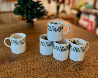 Set of 4 or Single Merry Christmas Genuine Hand Engraving Mugs by Johnson Brothers England | Set of 4 Mugs | Single Mug | Sold Separately