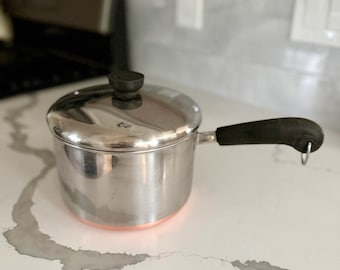 3 Qt 1801 Revere Ware Copper Clad Saucepan and Lid | Rome, NY | 1970s Revere Ware | Vintage Revere | More Revere Ware in 19Thrifty Shop