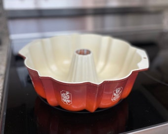 Vintage 12 Cup "Best" Bundt® Fluted Tube Pan by Nordic Ware | Bundt No. 20 Pan | Nordic Ware Bundt Pan | Orange Ombre Bundt | Vintage Baking