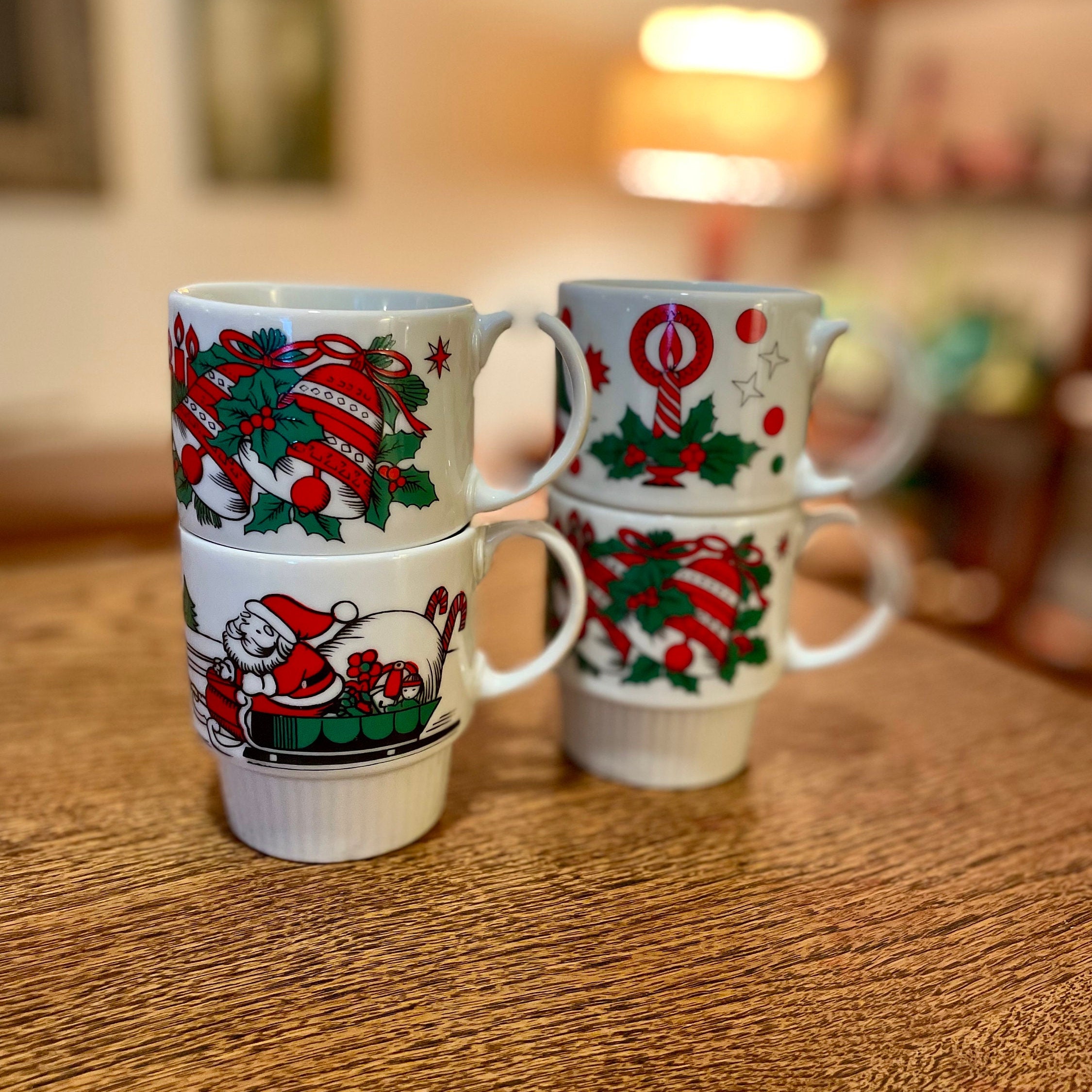 Christmas in the Country Stacking Mugs - Set of 4