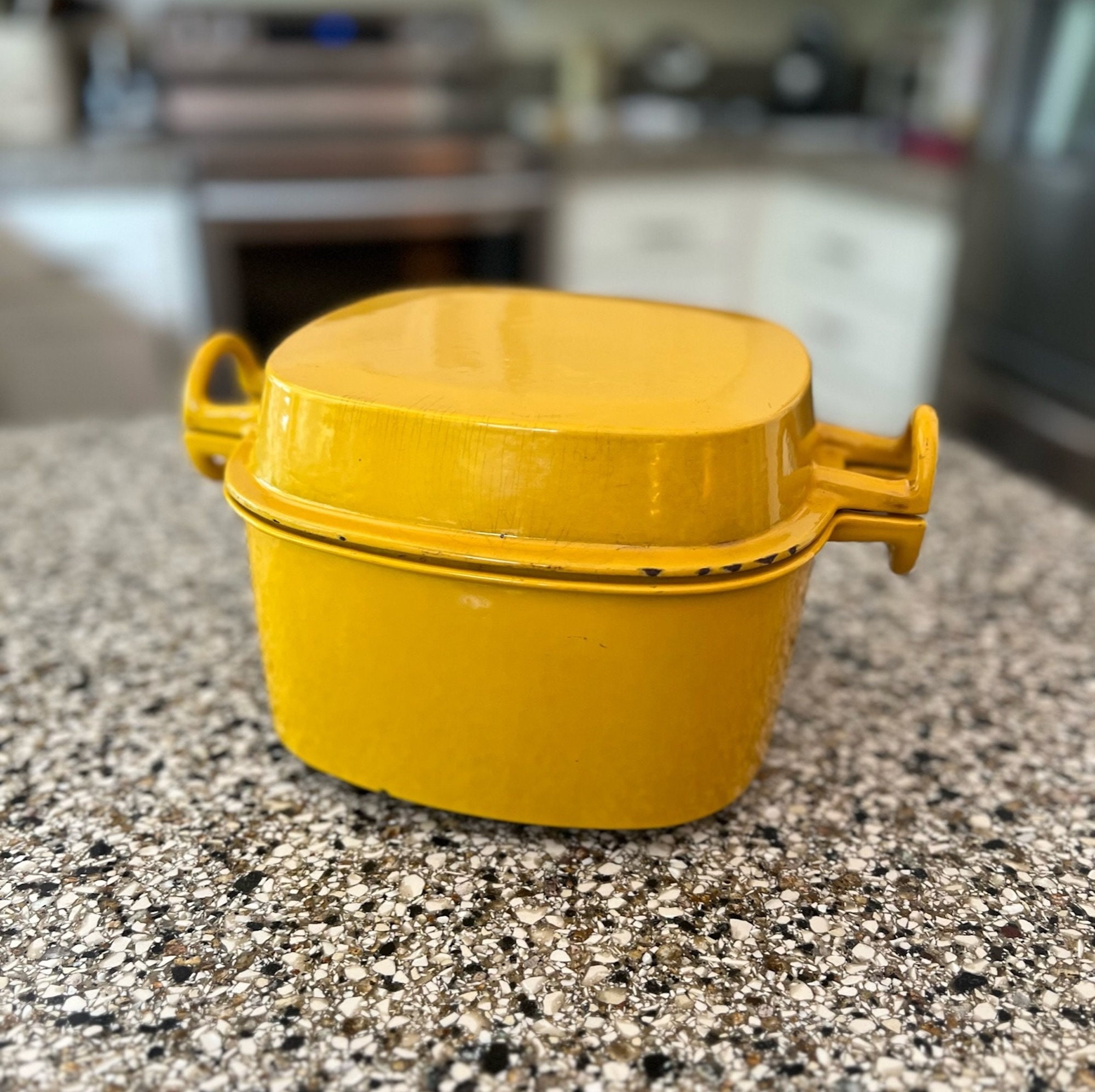 $98.36 RJ Legend 1.4 Liter Mustard Yellow Cast Iron Pot, Enameled