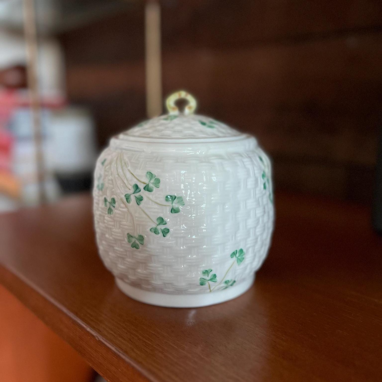 Exclusively Irish Ceramic Cookie Jar – Shamrock Design, Multicolor, Celtic Style, 5.6 Inch - View #2