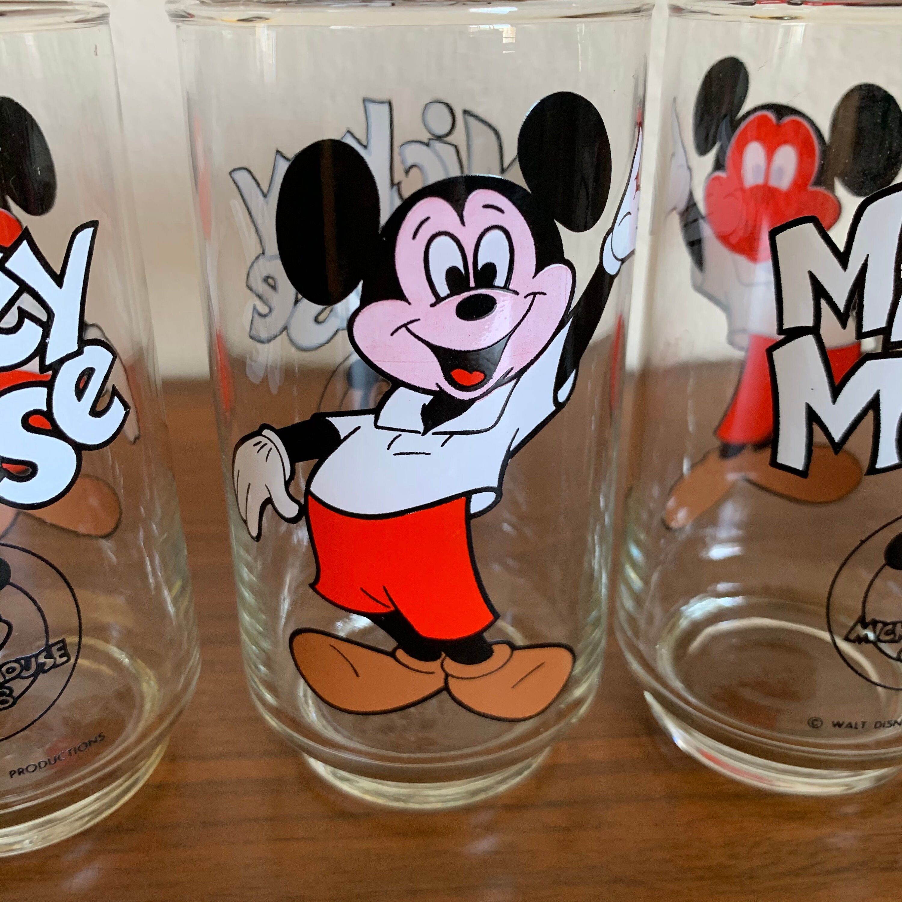 Set of 4 Mickey Mouse Club 10oz Drinking Glasses Disneyana Etsy UK