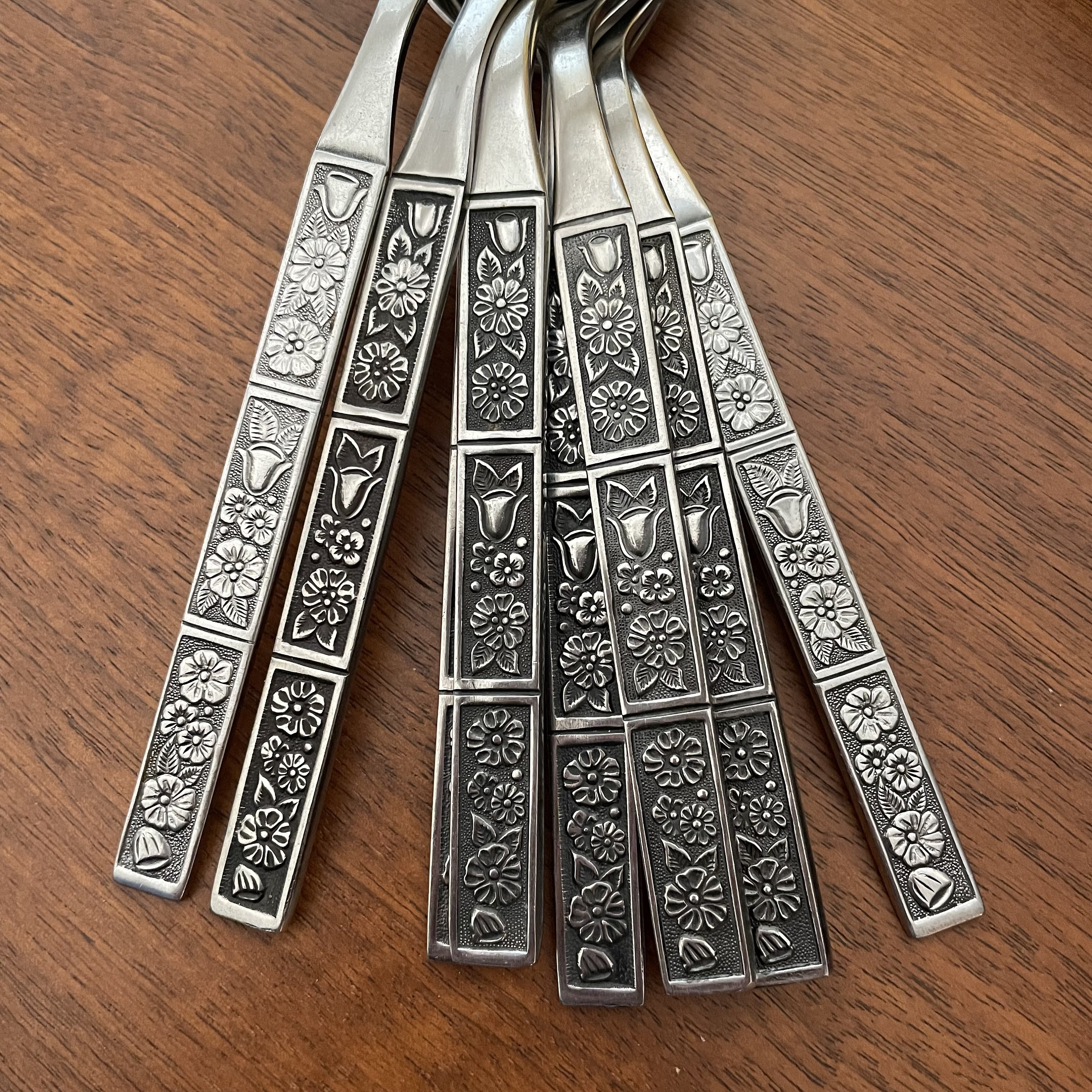 Sets of Vintage Spring Fever Stainless Steel Silverware by