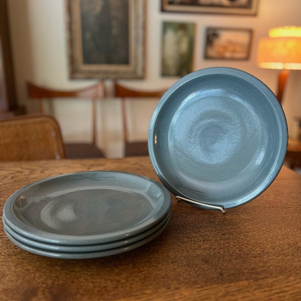 Individual Edith Heath Rim Line Seafoam 10.5" Dinner Plate by Heath Ceramics | Heath Seafoam Plate | Vintage Heath Ceramics | Heath Seastone