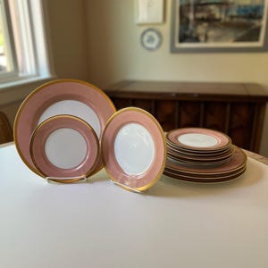 Your Choice Set of 4 Versailles Dusty Rose Plates by Fitz and