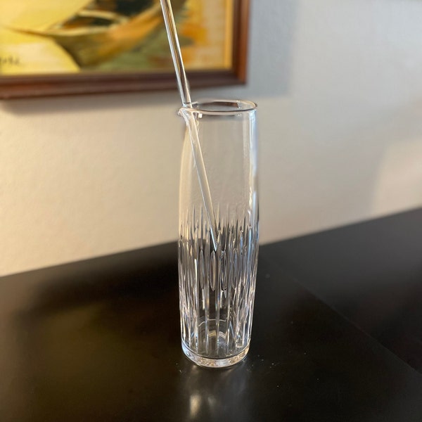 Vintage Lead Crystal Thames Martini Pitcher Stirrer by Atlantis | Made in Portugal | Cut Crystal Pitcher | MCM Martini Pitcher | MCM Barware