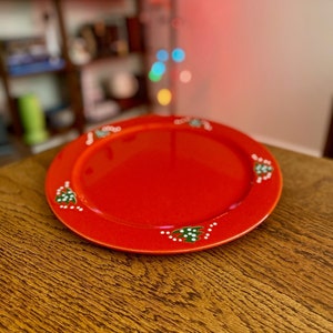 Christmas Tree Charger Service Plate by Waechtersbach Germany | Waechtersbach Christmas Tree Tray | Christmas Charger | Waechtersbach Red
