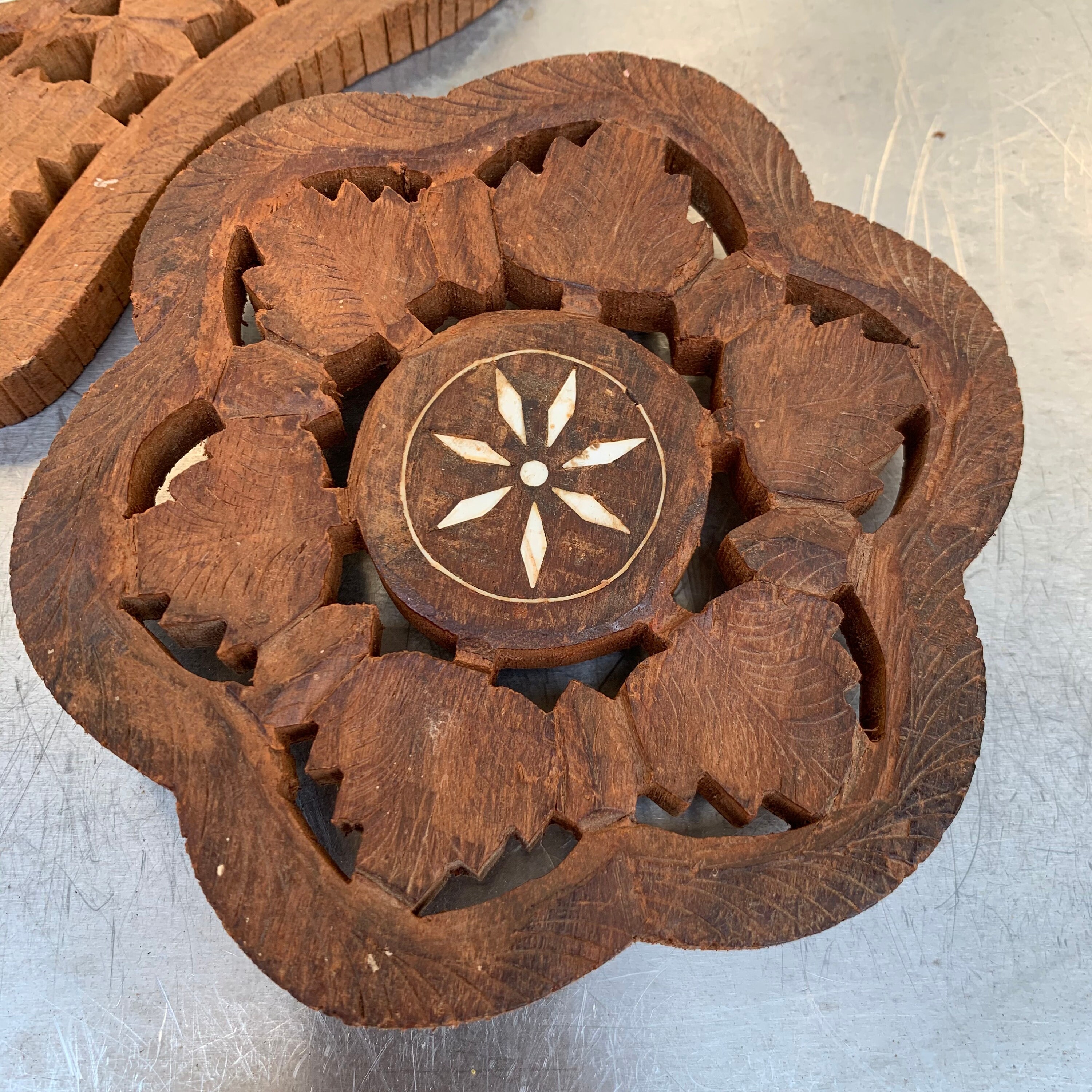 Vintage Carved Wood Decorative Trivets Sold Separately Etsy