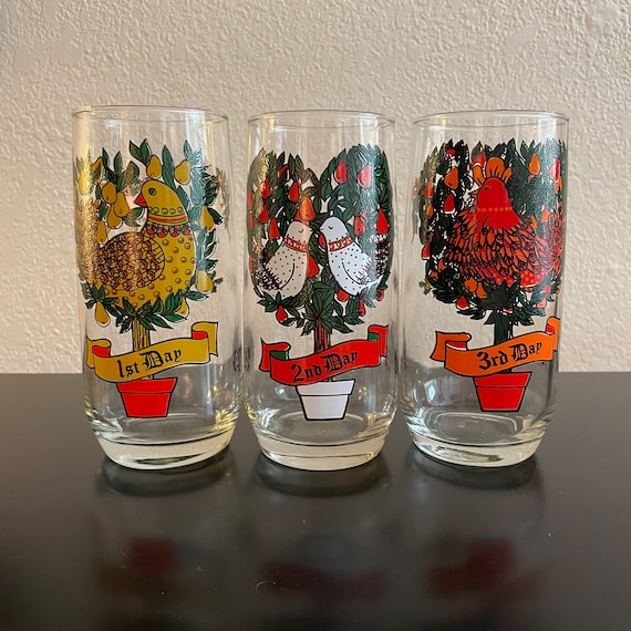 12 Days of Christmas Glasses with Pepsi Logo | Sold Separately
