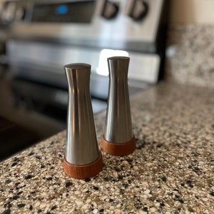 Vintage Pewter and Teak Salt and Pepper Shaker Set by Royal Holland | Vintage S&P | Royal Holland Pewter | Made in Holland | Salt and Pepper