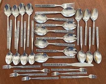 Sets of Vintage Spring Fever Stainless Steel Silverware by