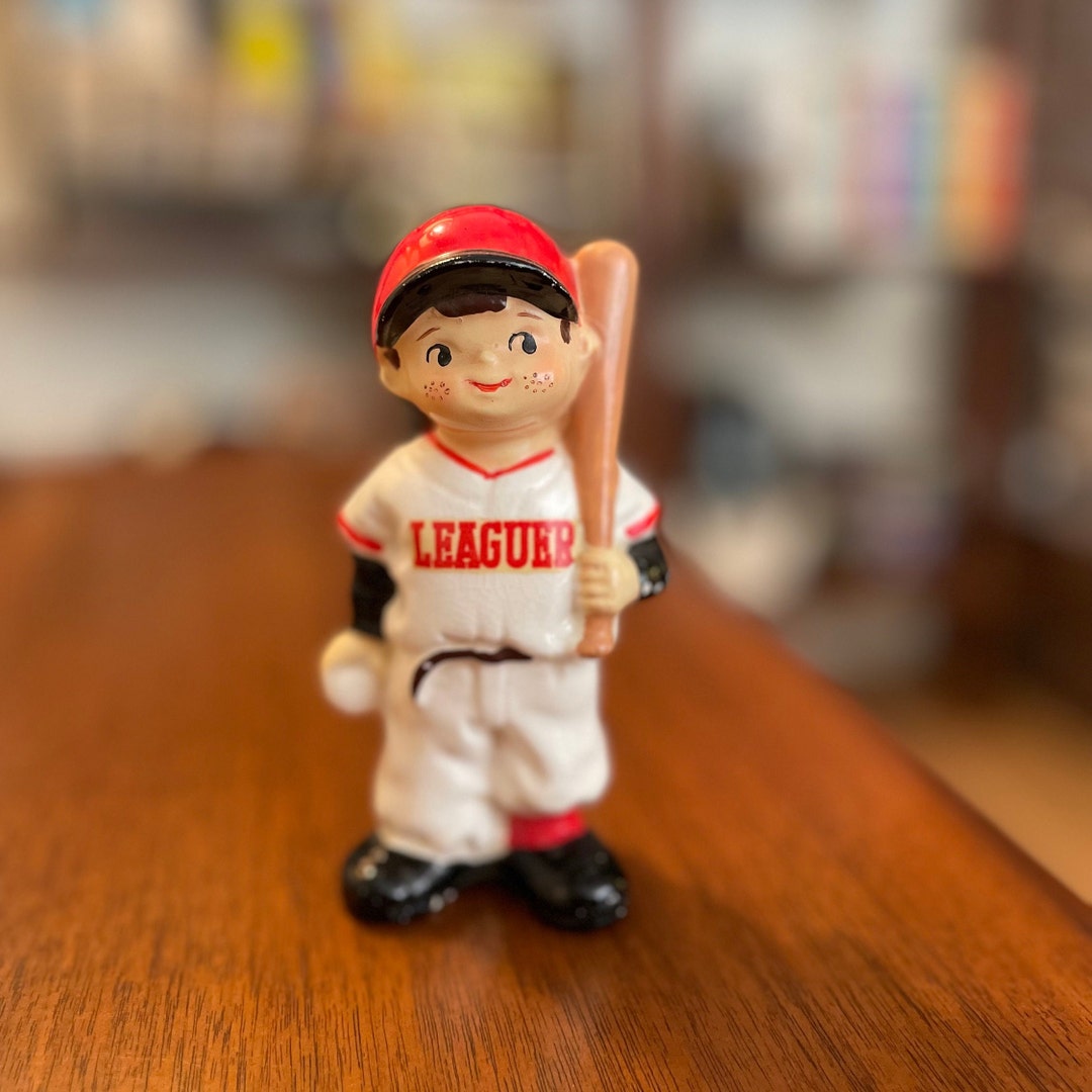 Vintage Ceramic Baseball Leaguer Boy Figurine Made in Japan Cold