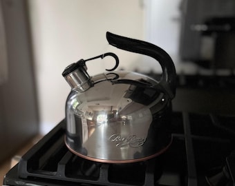 2 1/3 Qt Revere Ware Copper Clad Whistling Tea Kettle | Made in Korea | Vintage Revere Whistling Kettle | More Revere Ware in 19Thrifty Shop