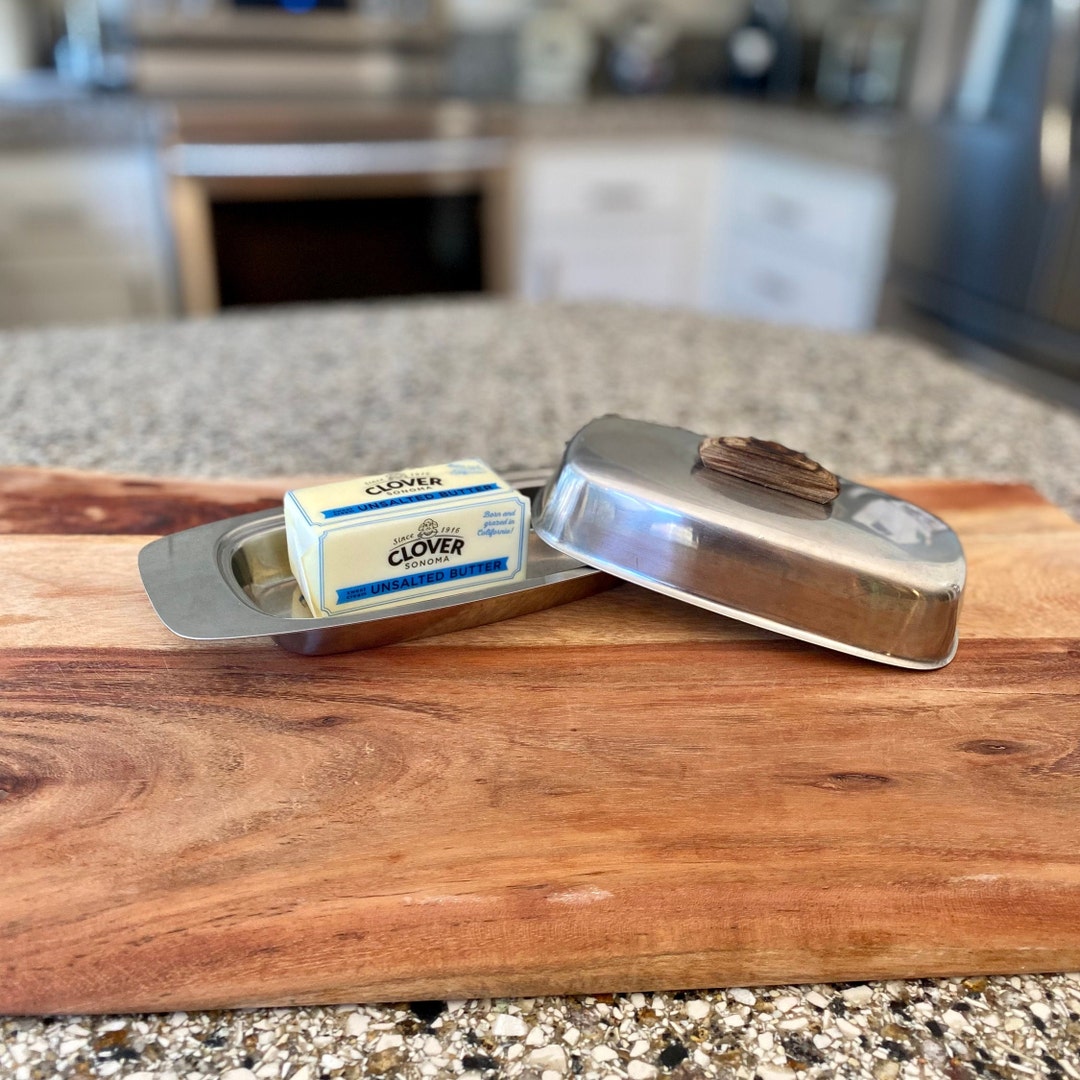 Stainless Steel and Teak Butter Dish by Selandia Denmark MCM Etsy