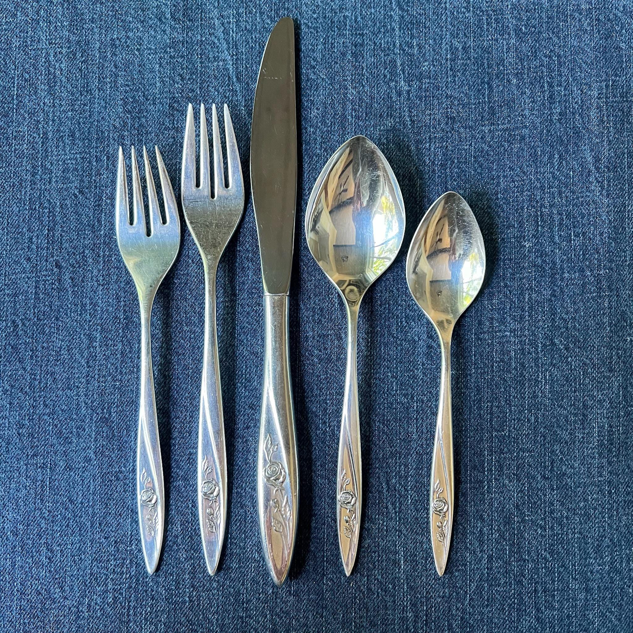 66 Piece Service for 12 Morning Rose Silverplate Flatware by
