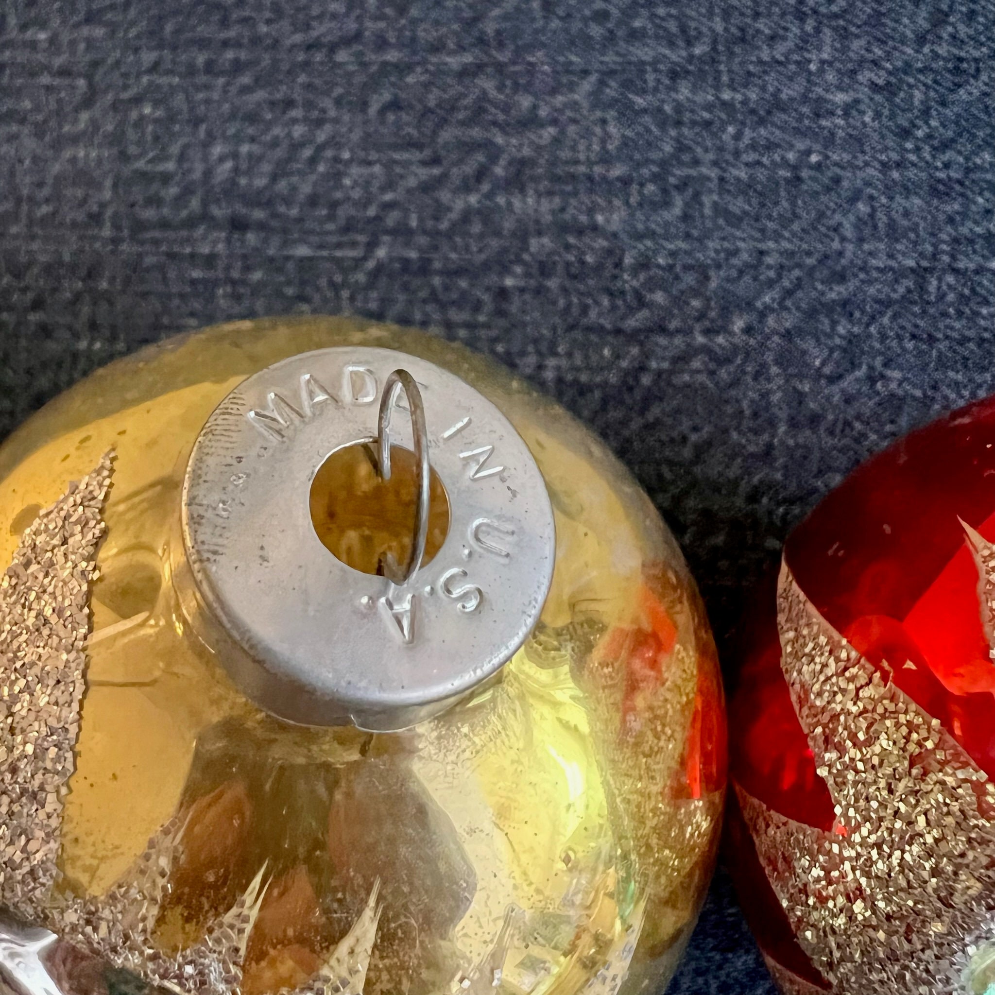 Set of 12 Vintage Indented Glass Mica Ornaments Made in West Etsy