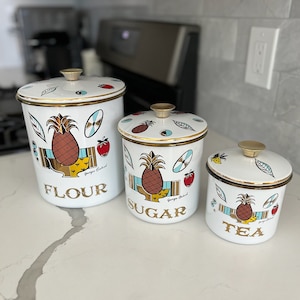 Enamelware Canisters - Etsy