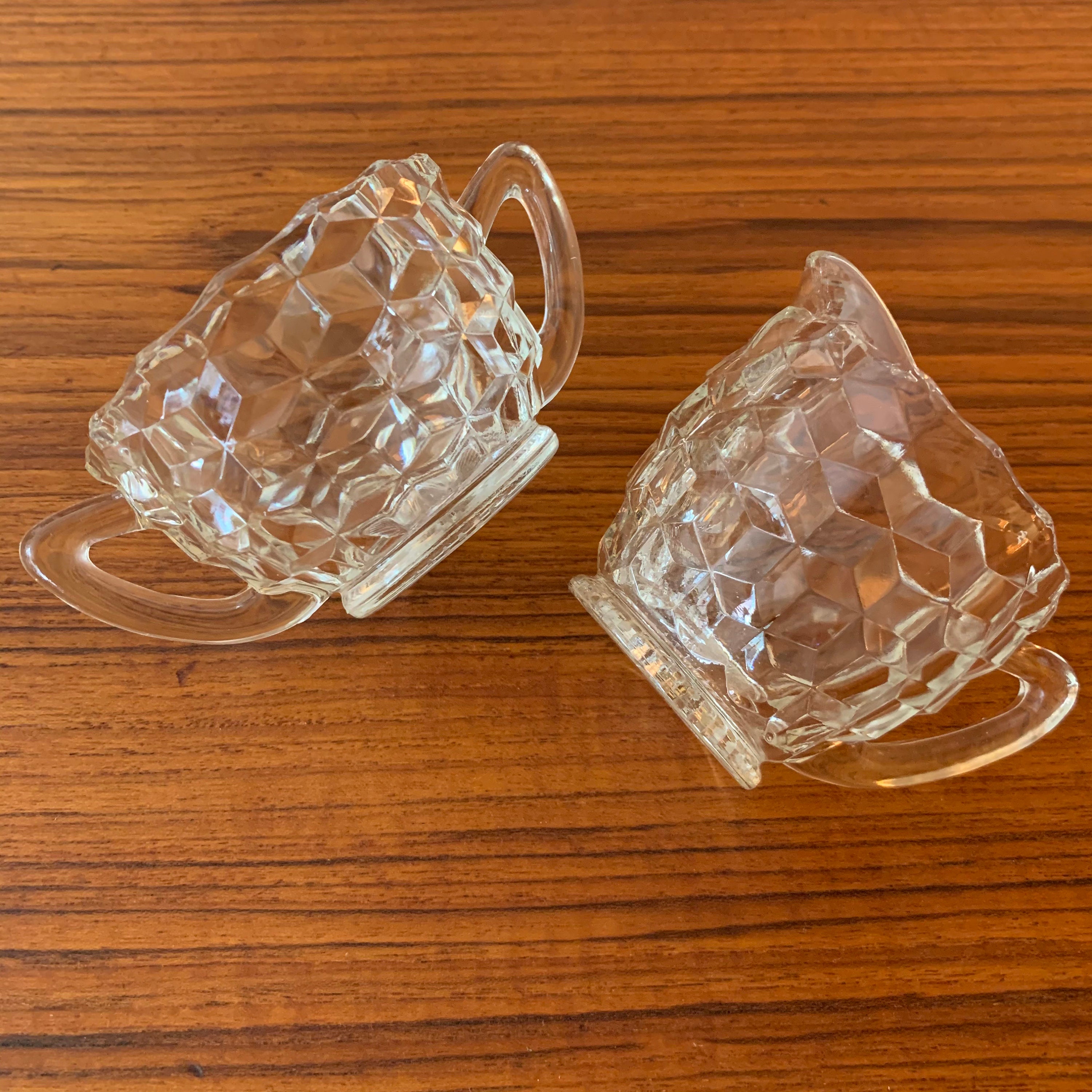 Set of American Clear Open Sugar and Creamer by Fostoria