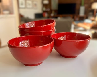 Fun Factory Freestyle Red-Cherry Vegetable Bowl by Waechtersbach W. Germany | Sold Separately | Waechtersbach Red Bowl | Red Vegetable Bowl