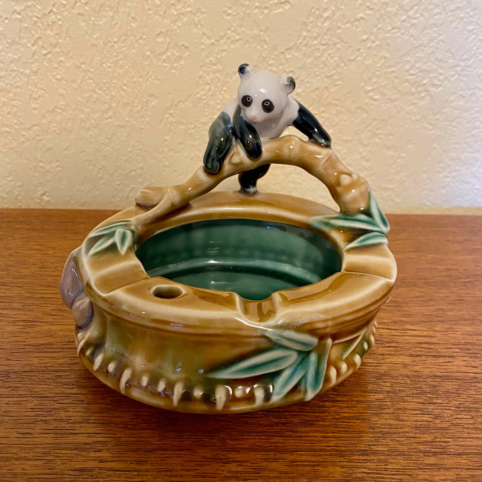 Ceramic Panda Climbing on Bamboo Ashtray Sold Separately Etsy