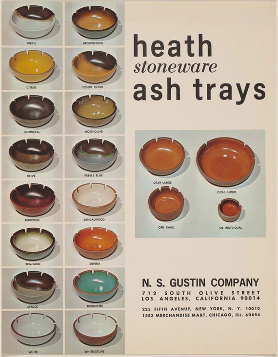 Vintage Heath Ceramics Ash Tray セット売り Heath Brownstone Jumbo Ashtray by Heath Ceramics | Heath 4-notch