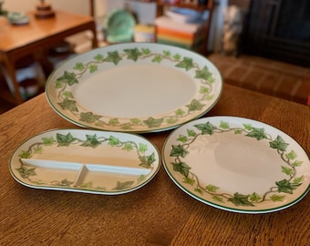 Ivy (American) Serving Pieces by Franciscan | Franciscan Ivy 3Pt Relish Dish | Franciscan Ivy Chop Plate | Franciscan Ivy Large Oval Platter