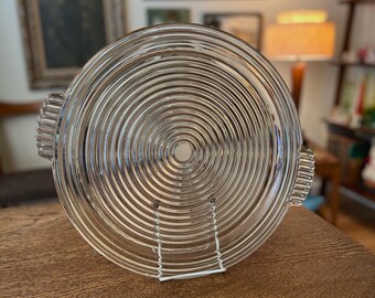 Vintage Manhattan Clear 14" Round Handled Relish Tray by Anchor Hocking | Manhattan Clear Tray | Depression Glass | Anchor Hocking Manhattan