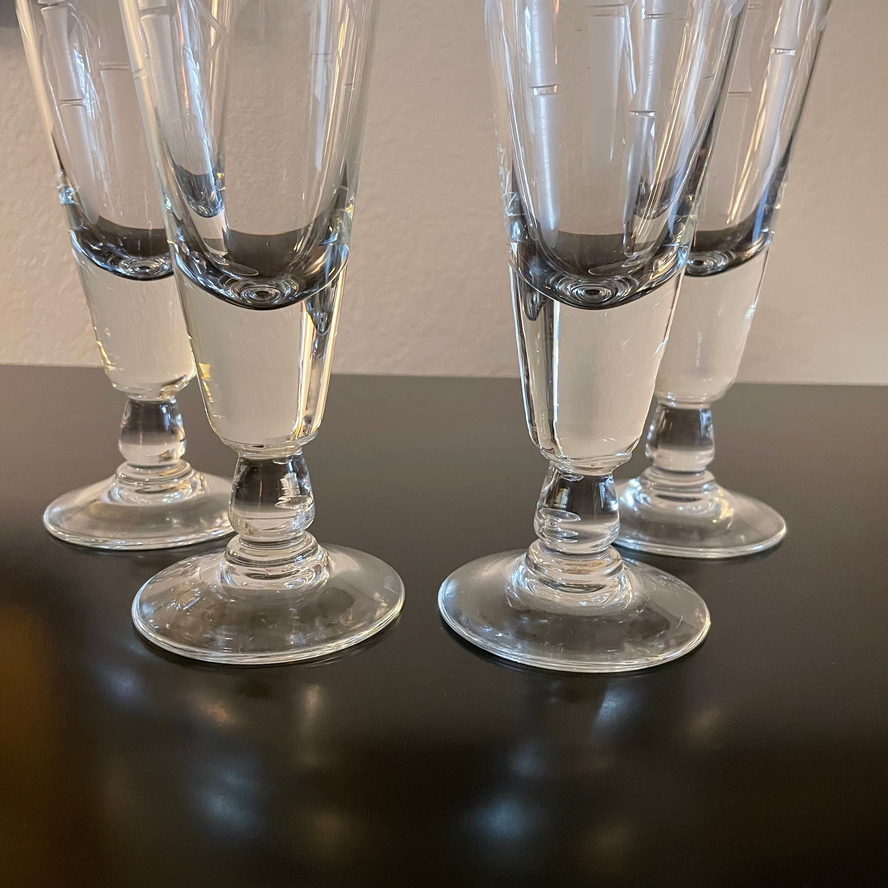 Hand Painted Bamboo Wine Glasses, Set of 4