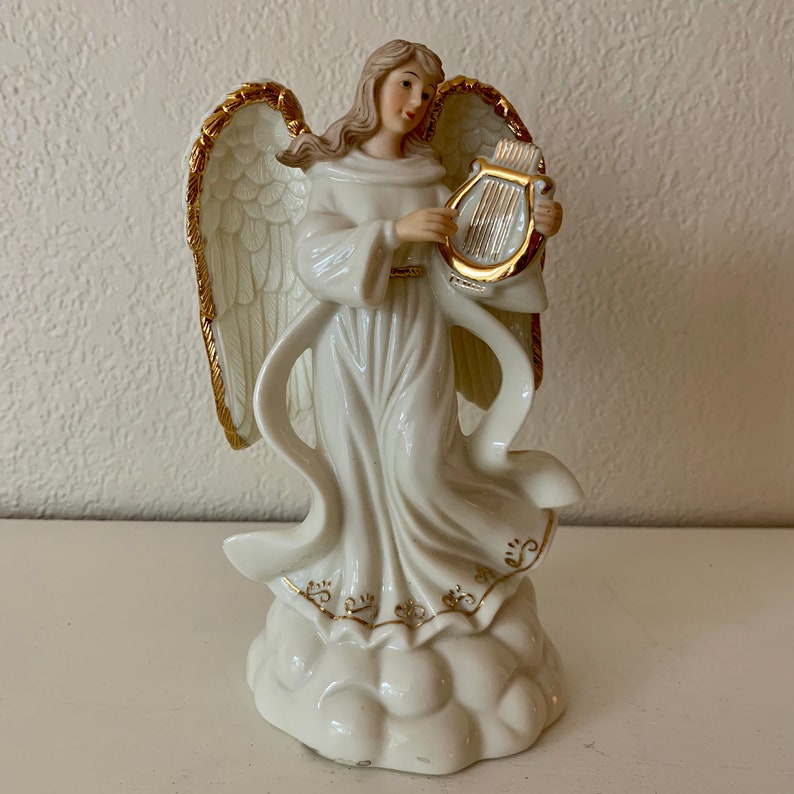 1998 Angel With Harp Music Box CRF11701 by Geo. Z. Lefton Etsy