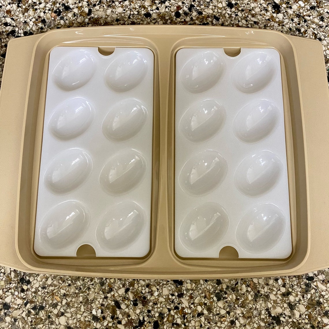 Vintage Tupperware Gold Deviled Egg Tray Tupperware Buffet Etsy