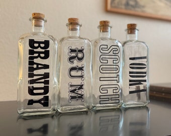 Your Choice of Graphic Lettering Liquor Bottles by TC Wheaton Co | R832W Bottle | Vintage Liquor Decanter | Vintage Typography Liquor Bottle