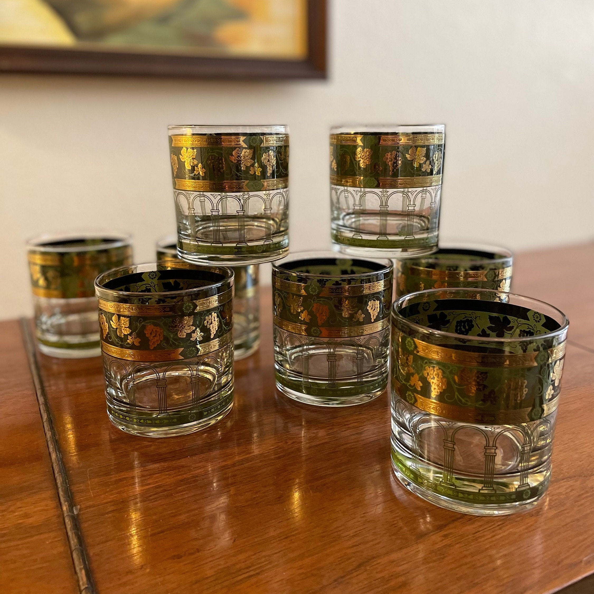 Set of 8 Golden Grapes Pattern 8 Oz. Old Fashioned Cocktail
