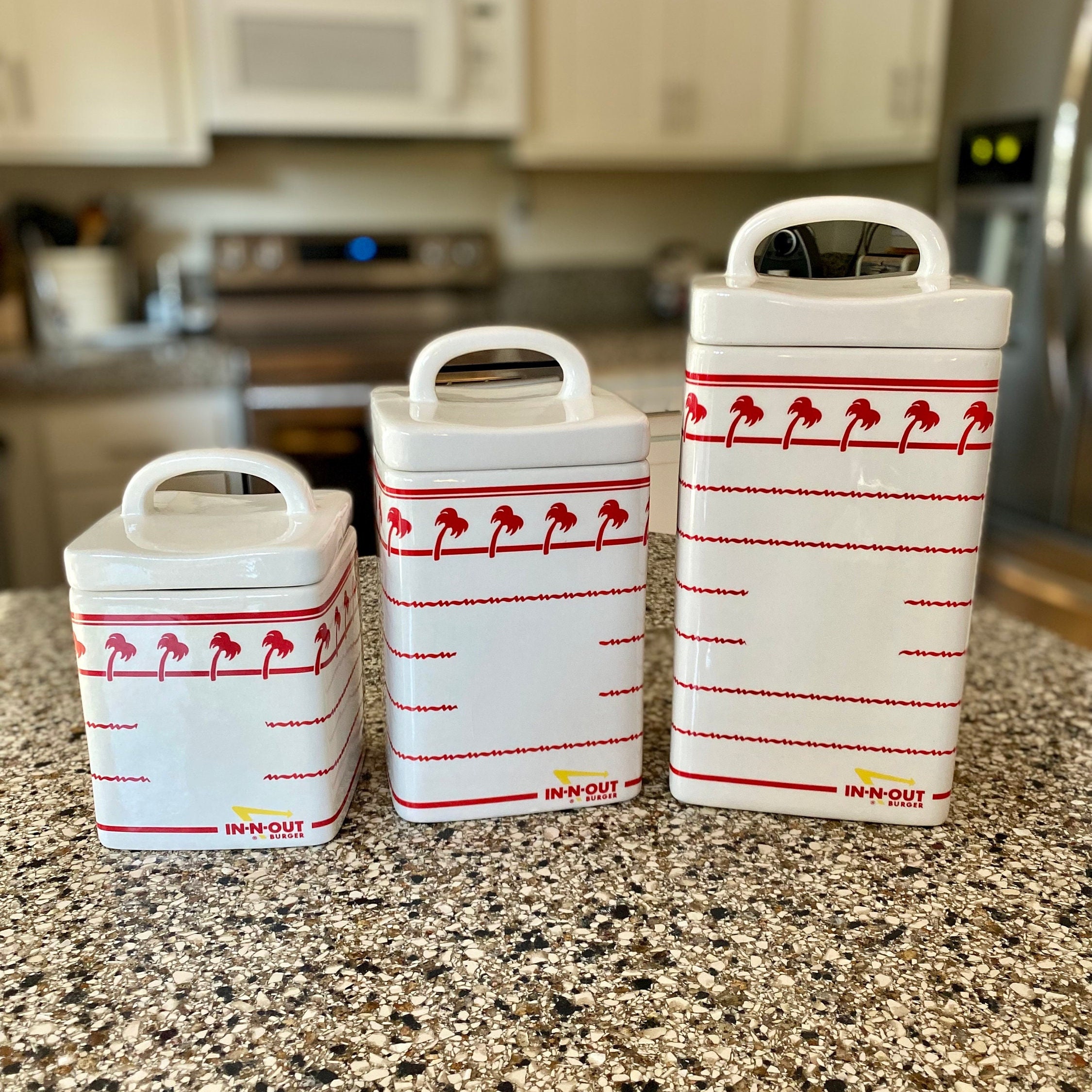 Set of 3 Employee Exclusive Canisters by In-n-out Burger