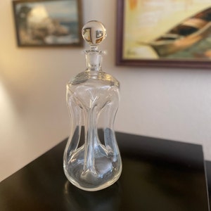 Vintage Kluk-Flaske Decanter with Stopper by Holmegaard | Vintage Holmegaard Decanter | Retro Bar | Pinch Decanter | Vintage Danish Design