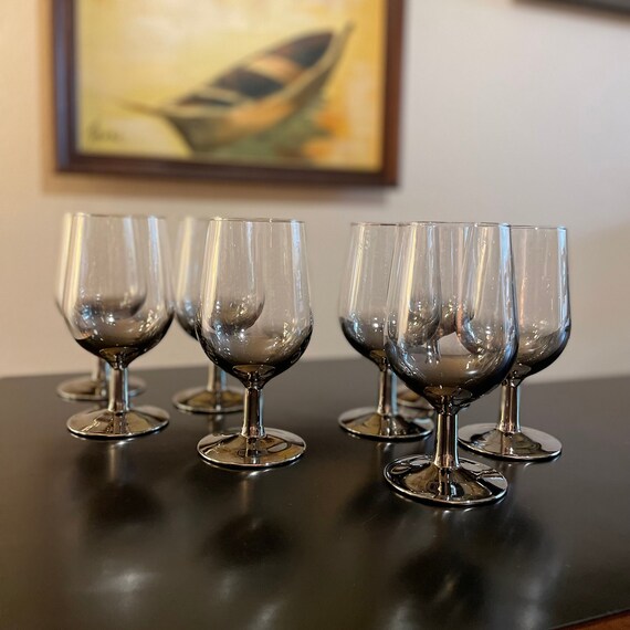 Set of 4 Mid Century Modern Mercury Fade Wine/water Glasses by