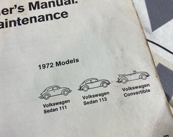 Volkswagen Sedan & Convertible 取説書 空冷VW 1972 Volkswagen Owner's Manual | Volkswagen Diagnosis Coupons
