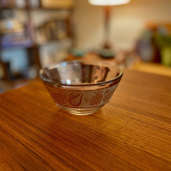 Florentine Gold Fruits Design Dip Bowl by Culver | Made in USA | Retro Bar | Nut Bowl | Vintage Culver | Culver Florentine | Culver Dip Bowl