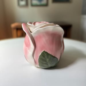 Vintage Rose Pink Ceramic Cookie Jar by Vernon Metlox Poppytrail | Desert Rose Cookie Jar | Rose Cookie Jar | Vintage Pink Flower Cookie Jar