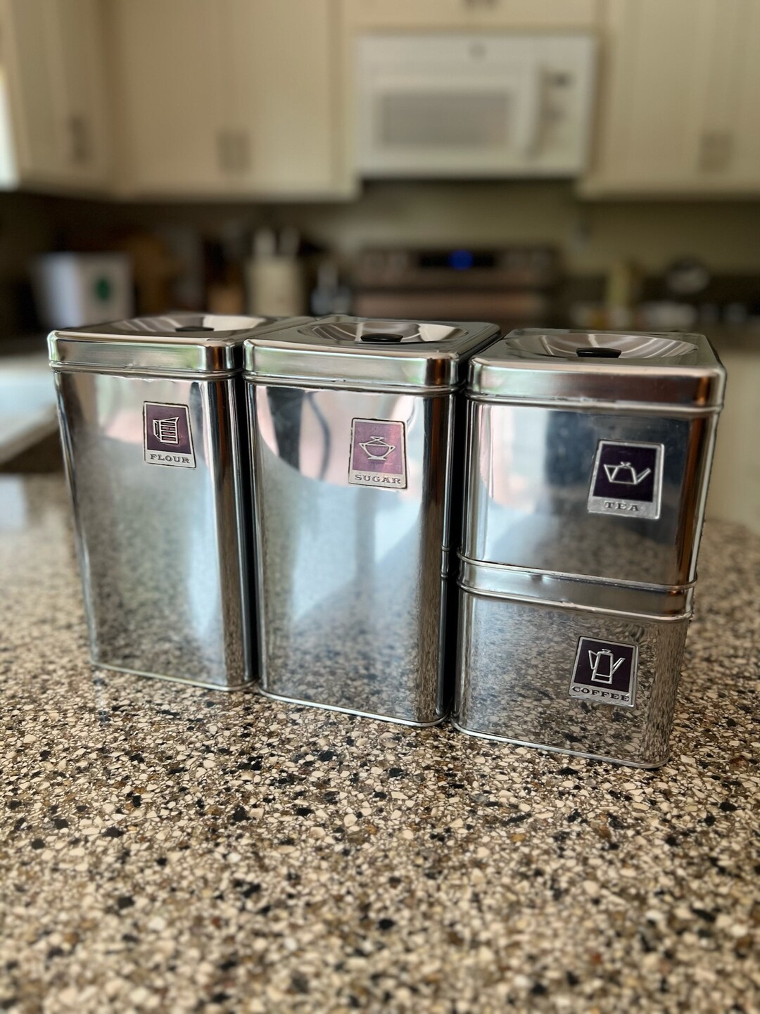 Set of 4 Aluminum Canisters Made in USA Vintage Canisters Etsy