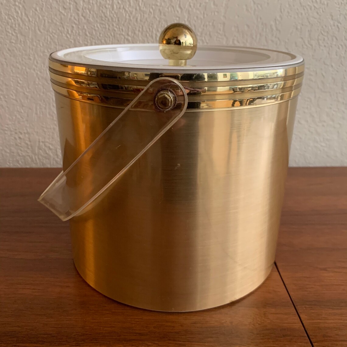 Vintage Lucite and Gold Ice Bucket by Briard Gold Etsy