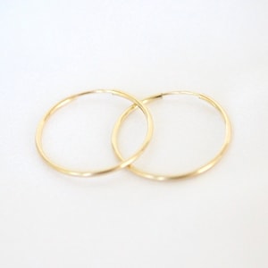 Gold Filled Endless Hoops • Gold Filled Endless Hoop Earrings • Dainty Closed Hoop Earrings • 14K Gold Hoops • Stacking Hoop Earrings